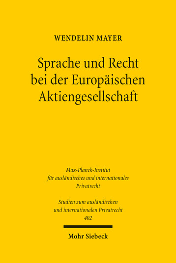 Sprache und Recht bei der Europäischen Aktiengesellschaft