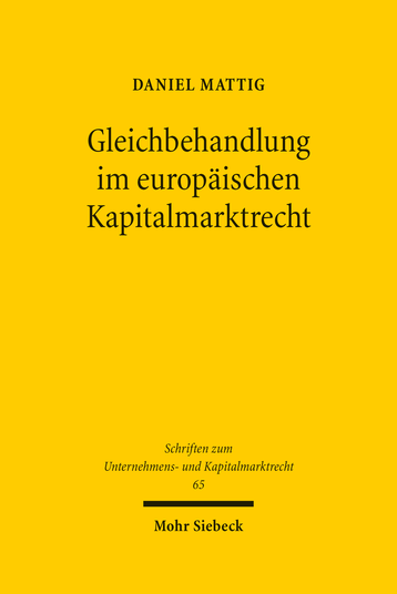 Gleichbehandlung im europäischen Kapitalmarktrecht