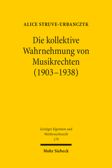 Die kollektive Wahrnehmung von Musikrechten (1903–1938)