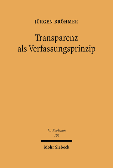 Transparenz als Verfassungsprinzip