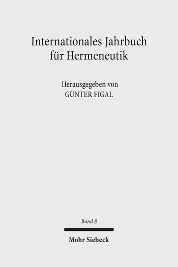 Internationales Jahrbuch für Hermeneutik