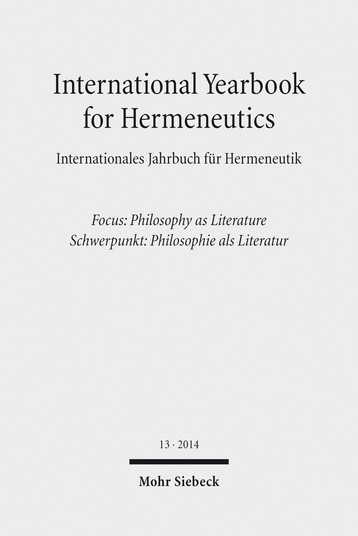 International Yearbook for Hermeneutics / Internationales Jahrbuch für Hermeneutik