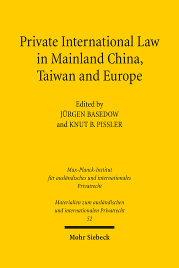 Private International Law in Mainland China, Taiwan and Europe
