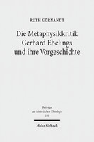 Die Metaphysikkritik Gerhard Ebelings und ihre Vorgeschichte