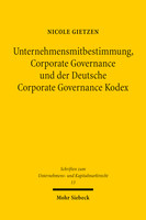 Unternehmensmitbestimmung, Corporate Governance und der Deutsche Corporate Governance Kodex